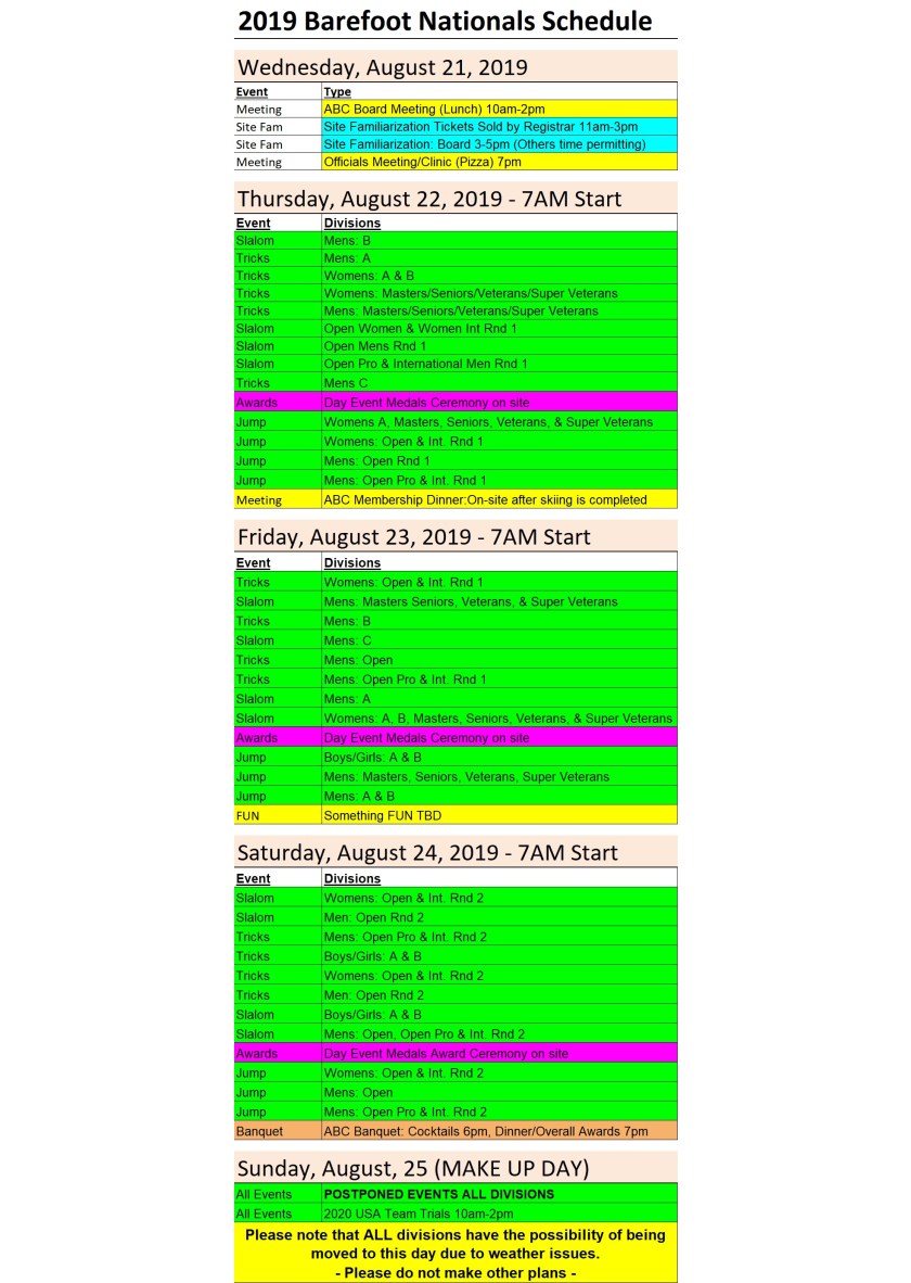 2019BarefootNationalsSchedule